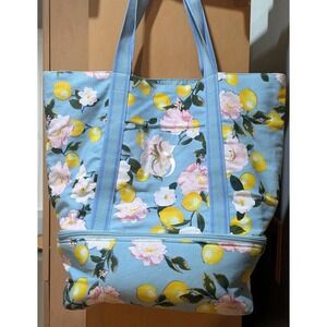 Victorias Sectet Insulated‎ Cooler Tote Lemon & Floral Beach/Pool Bag.